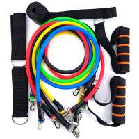 New 11Pcs Resistance Bands Set Yoga Exercise Fitness Band Rubber Loop Tube Bands Gym Fitness Exercise Pilates Yoga Brick