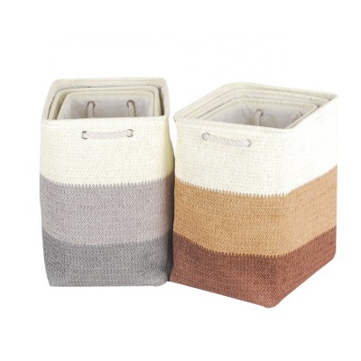 Multifunctional Durable Cane Drawers Fabric Baskets Cube Storage Bins