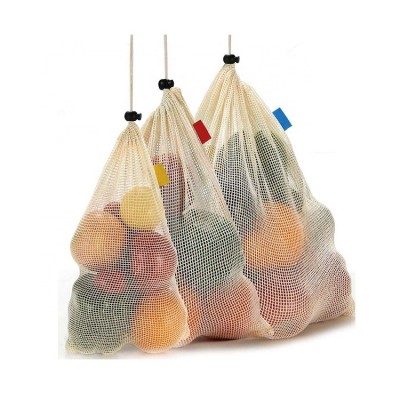 Cotton Mesh Net Bag Mesh Cotton Shopping Bag Foldable Reusable Shopping Bags