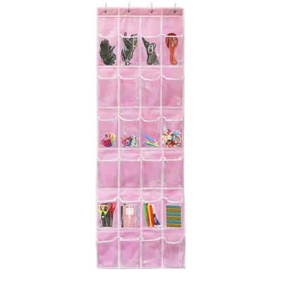 24 Pockets Large Clear Pockets Over The Door Hanging Shoe Organizer Bag