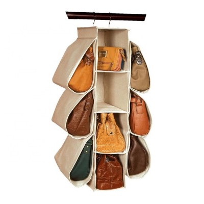 Hanging Purse Handbag Organizer Homewares Nonwoven 10 Pockets Hanging Closet Storage Bag shelves