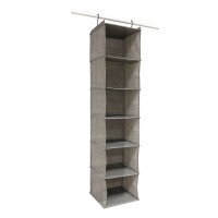 Hanging Closet Space Saving Organizer 6 Shelf Over Rod Hanging Shoe Storage Organizer